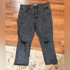 KanCan Black Distressed Ankle Jeans